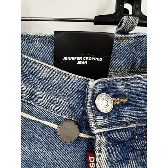 DSQUARED2 Jeans Womens Jennifer Cropped Low Rise‎ Blue Button Fly Size 38 4 6 - Picture 4 of 14